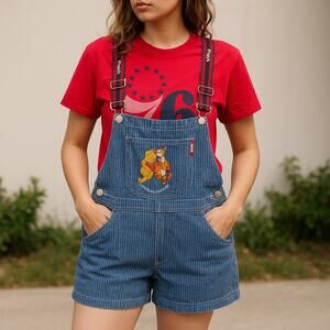 Disney Winnie the Pooh Tigger Vintage Denim Shortalls Overalls Jerry Leigh
